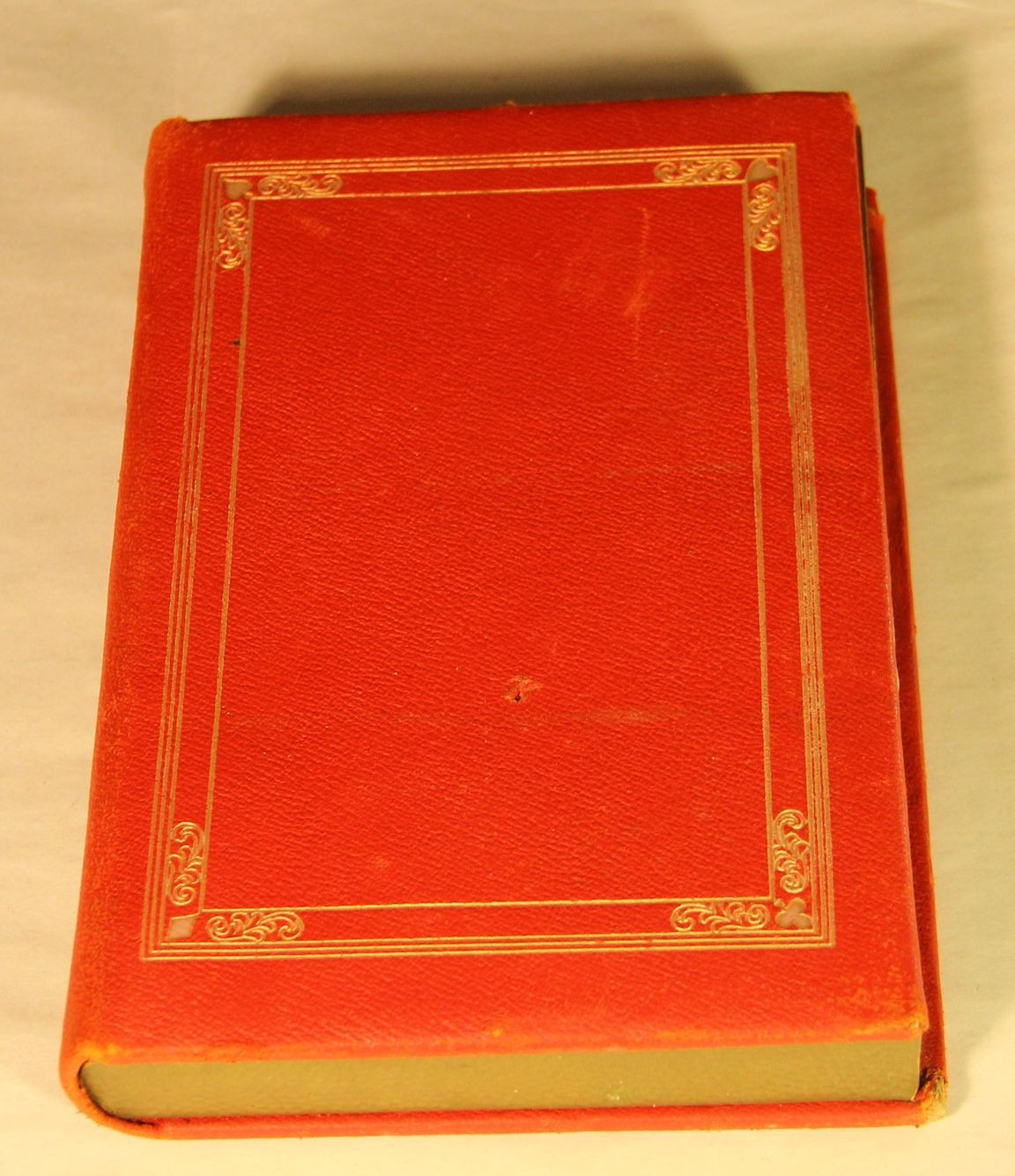 Vintage Faux Book Hidden Storage Box ~ Aged Red Leather ~ Playing Card Decks
