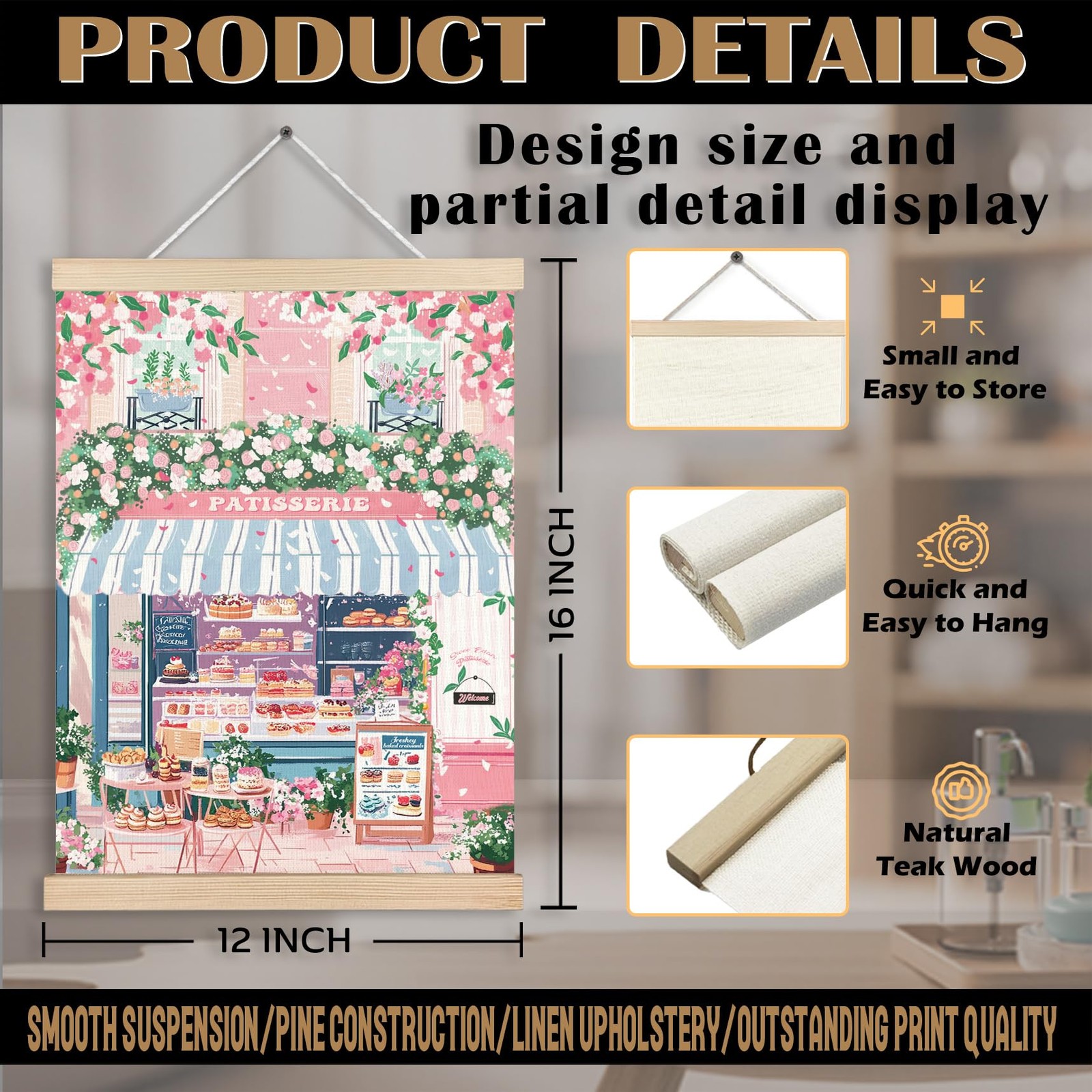 French Patisserie Café Parisian Bakery Wall Art, Bakery Decor, French Country…