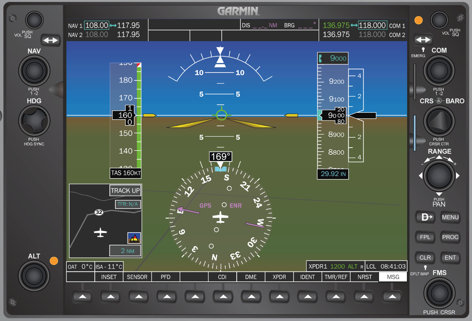 Piper Meridian G1000 Cockpit poster 24in x 36in
