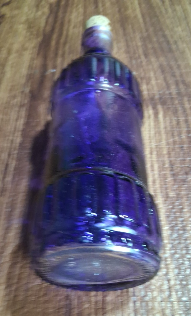 Vintage Cobalt Wine Blue Glass Decorative Textured Bottle 9&Prime;