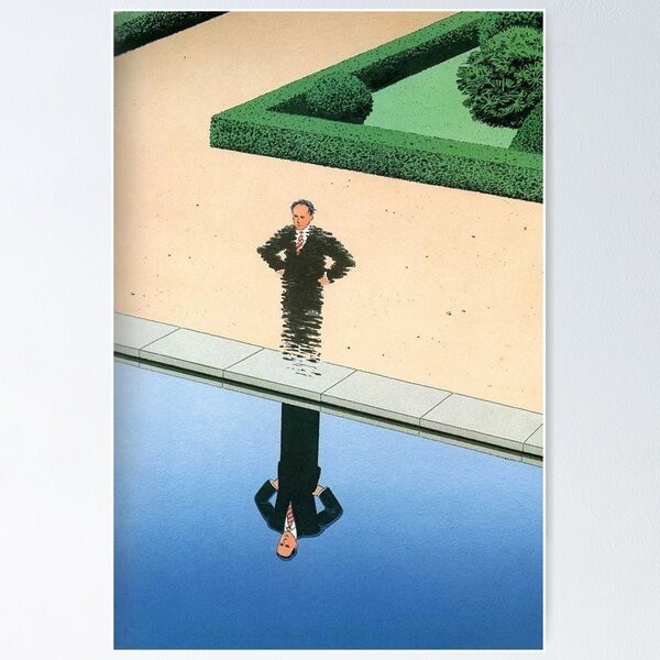 NEW LIMITED! Guy Billout Man&rsquo;s Reflection Design Best Poster