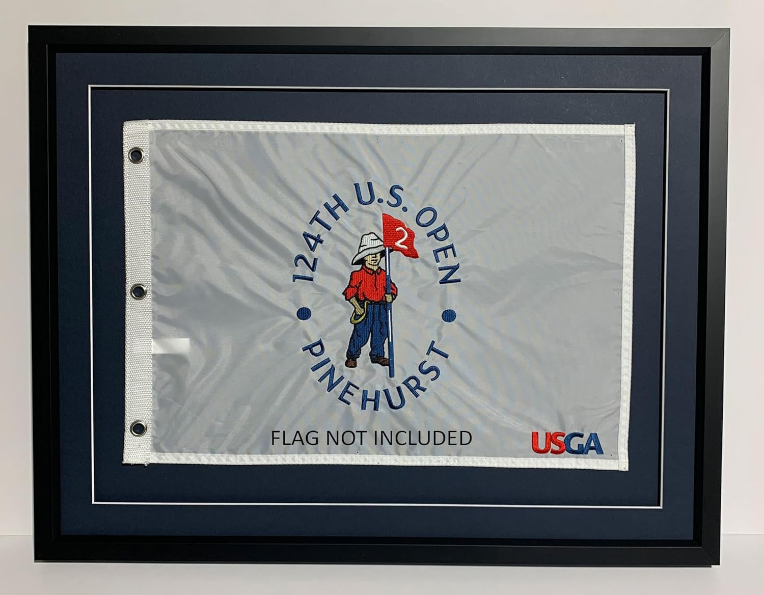 US Open 19×25 Golf Flag Frame with Navy Mats – 2025 Updated Design