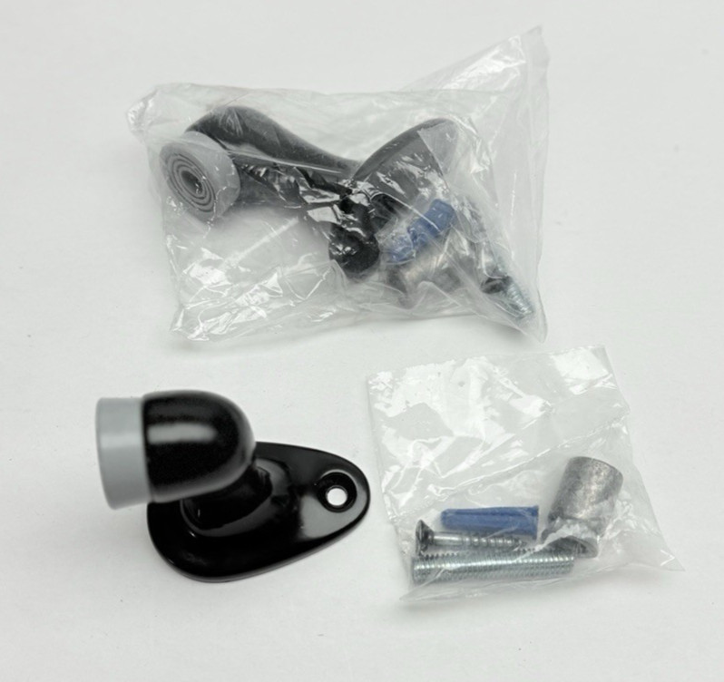 Lot Of 2, Floor Mounted Door Bumper Kit, Black