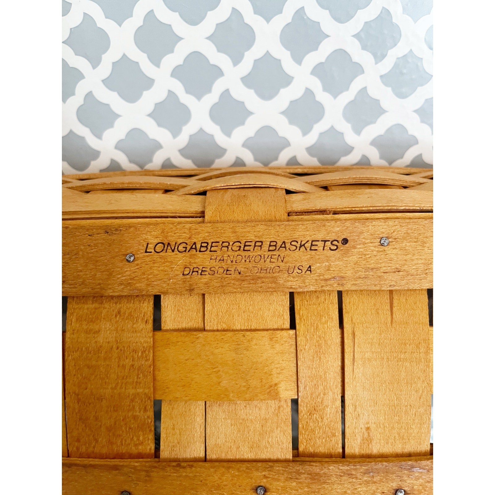 LONGABERGER Signed / 2000 Bread Basket Cracker Basket Handwoven Maple Wood USA