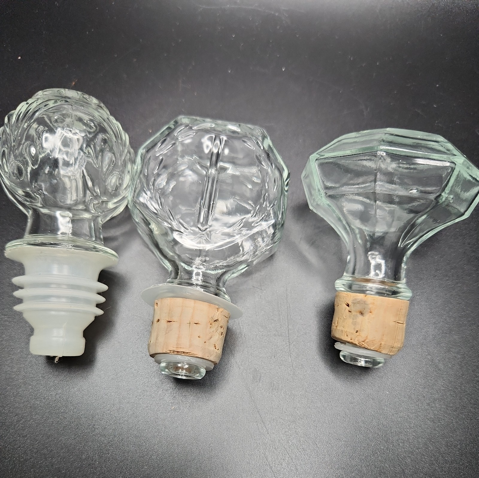 Decorative Glass Bottlestopper Set of 3
