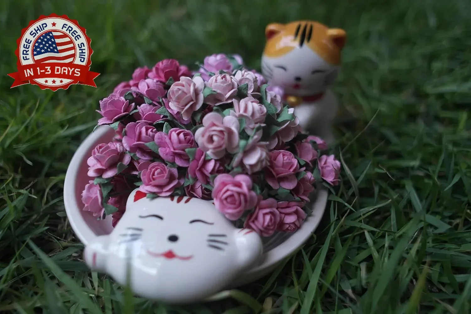 100 pcs Tiny Artificial Roses Mixed Pink Five Color Mulberry Paper Flower 15-18