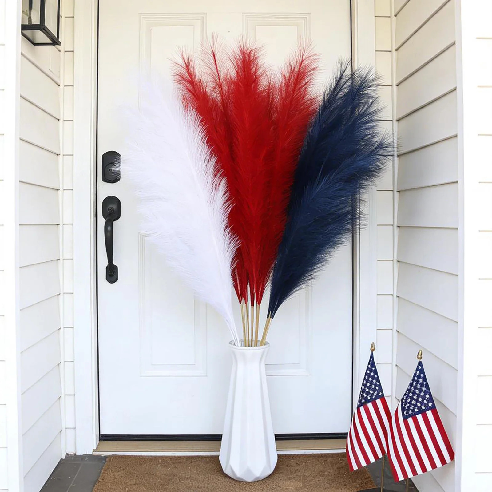 15PCS Patriotic Pampas Grass Red White Blue 4th July Vase Home Decor