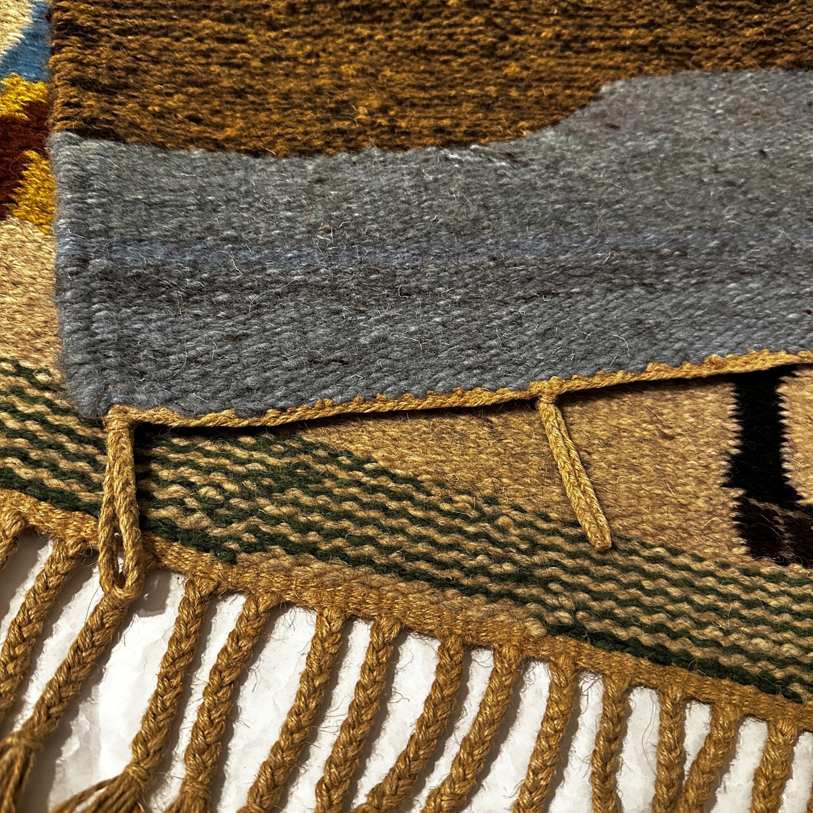 Milking Cow Farm Scene VTG Handwoven Wool Tapestry Wall Hanging 36×24&Prime;