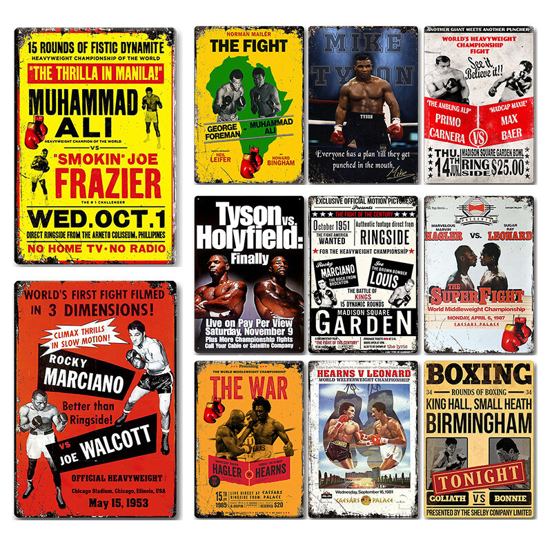 Vintage Boxing Tin Metal Signs Wall Plaques Garage Man Cave Customize Decor