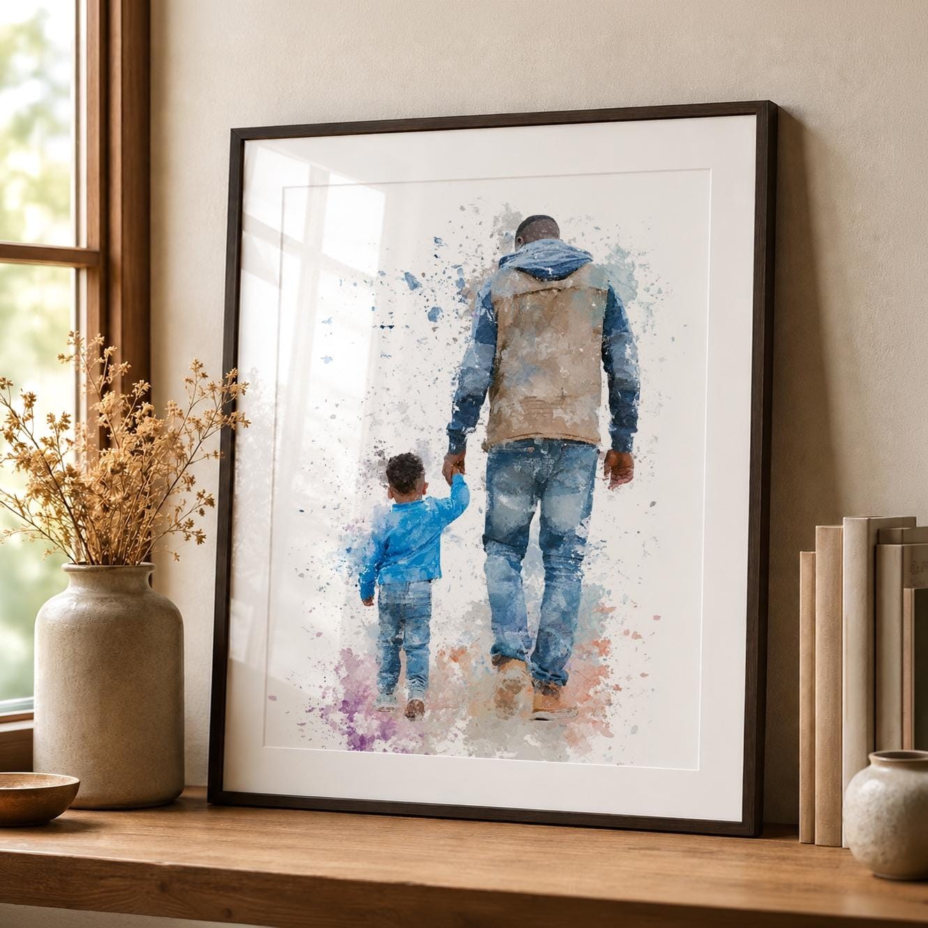 Custom Watercolor Portrait, Family Portrait, Dad&rsquo;s Portrait From Photo, Painting
