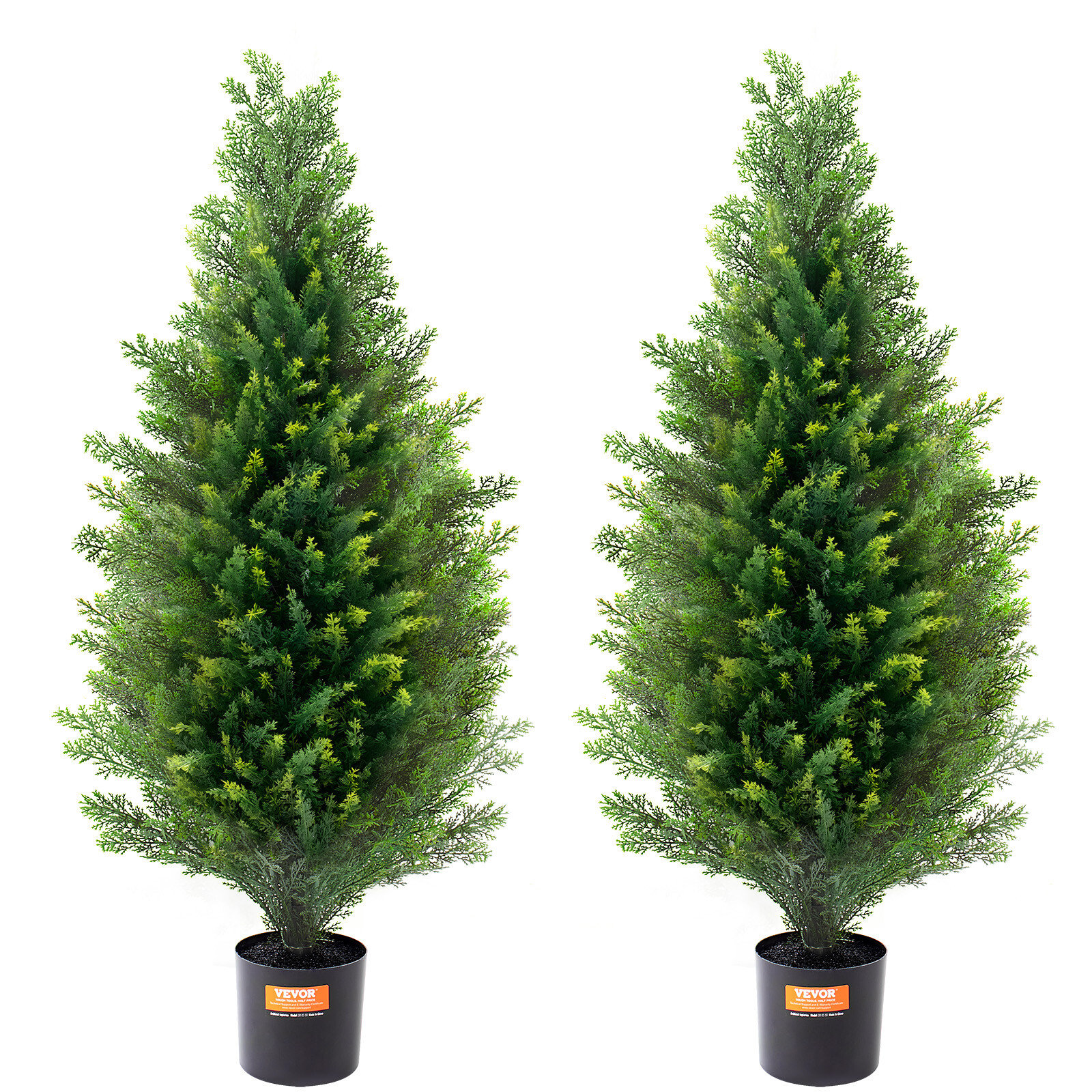 VEVOR 2 Pack 3&prime; Artificial Cedar Topiary Tree Faux Plant UV Decor In/Outdoor