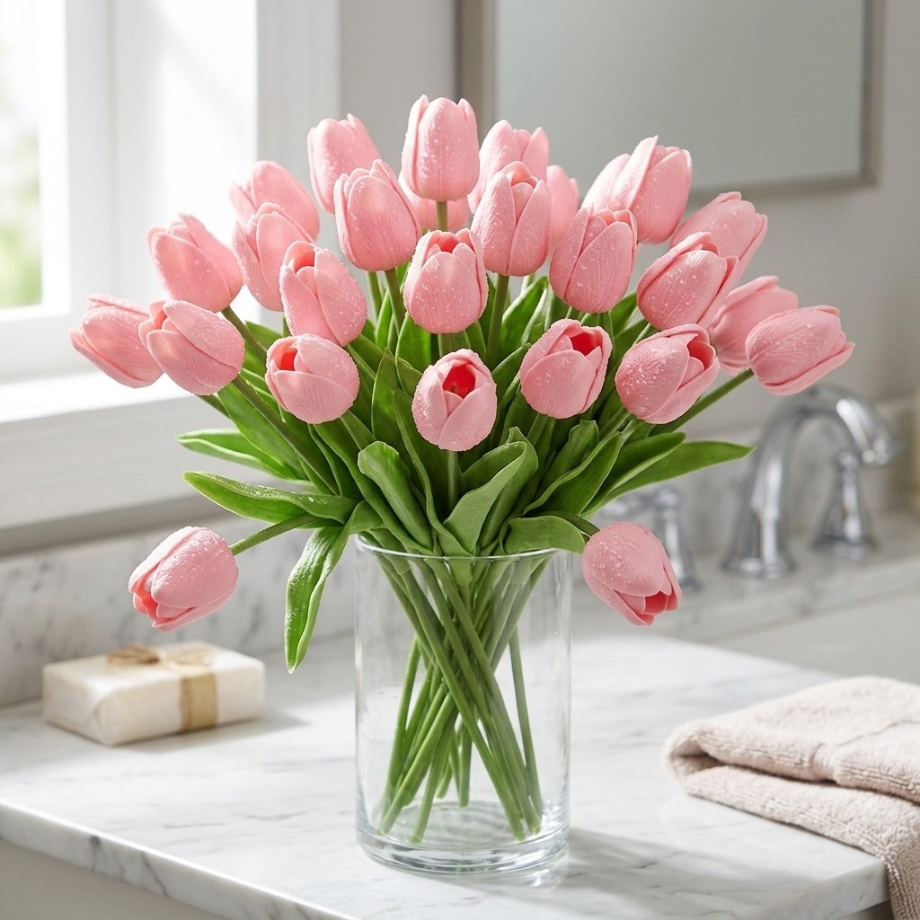 Artificial PU Real Touch Tulip Bouquets 10 Heads for Wedding Home Floral Decor