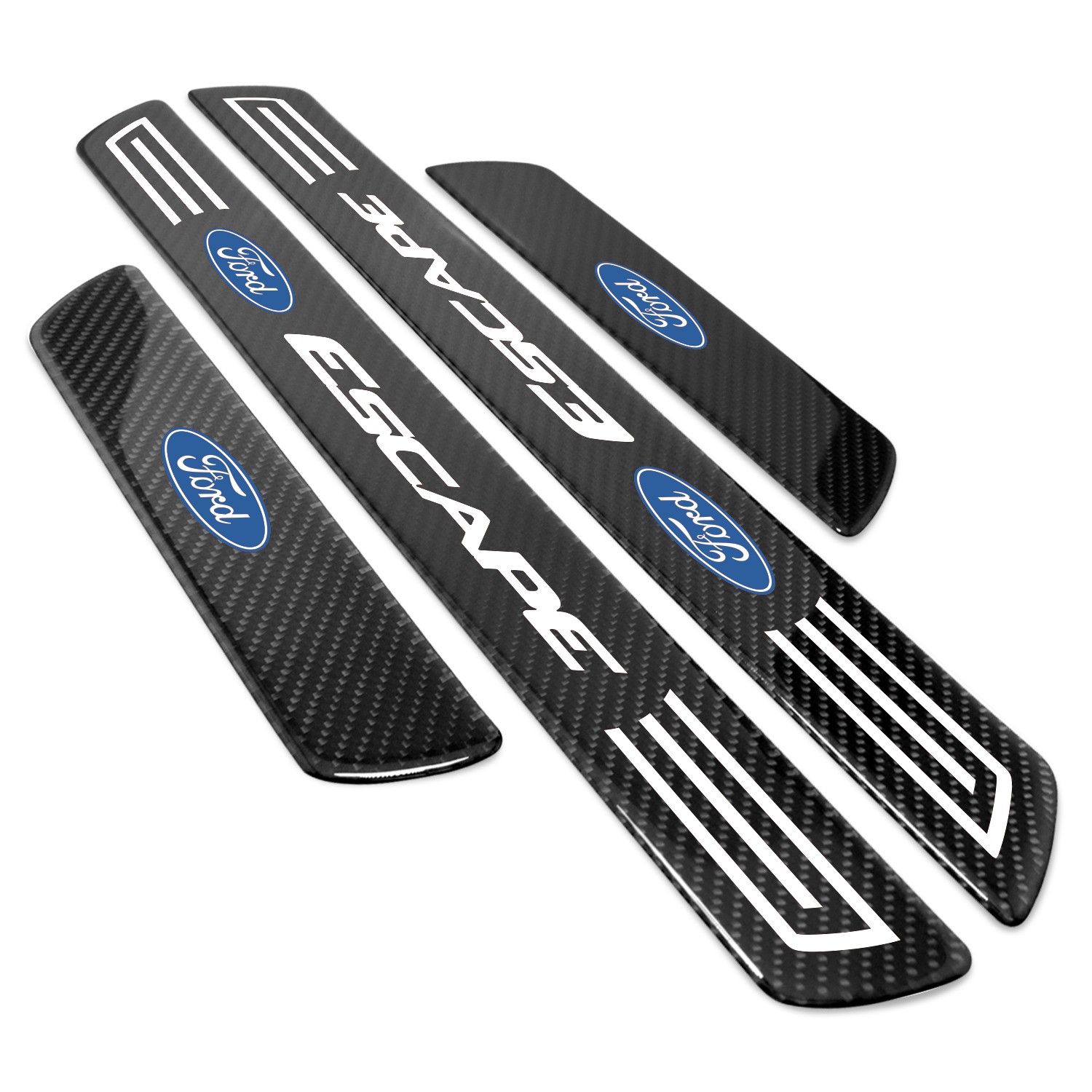 Ford Escape X-Large Black Carbon Fiber 4 Pcs Universal Door Sill Plates