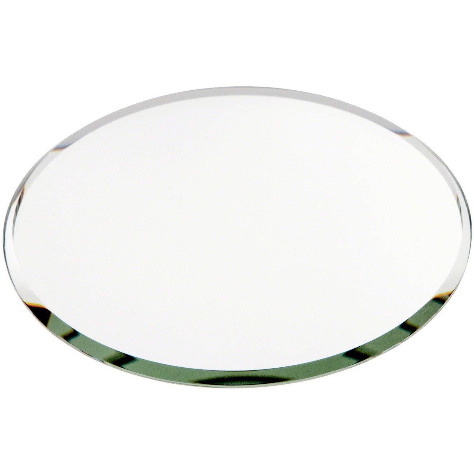 Plymor 4&Prime; Round, 3mm Thick Beveled Glass Mirror Circle 4&Prime;L x 4&Prime;W, Silver