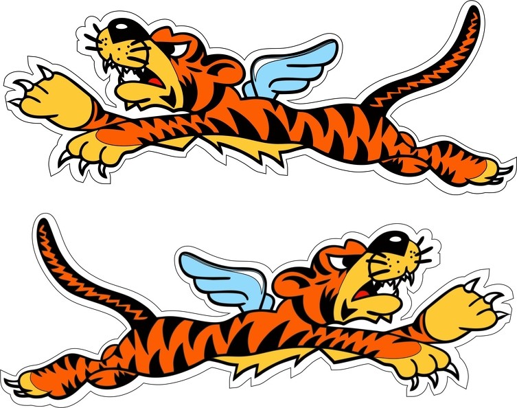 Waterproof Vinyl Sticker Flying Tiger Military Fighter Aircraft