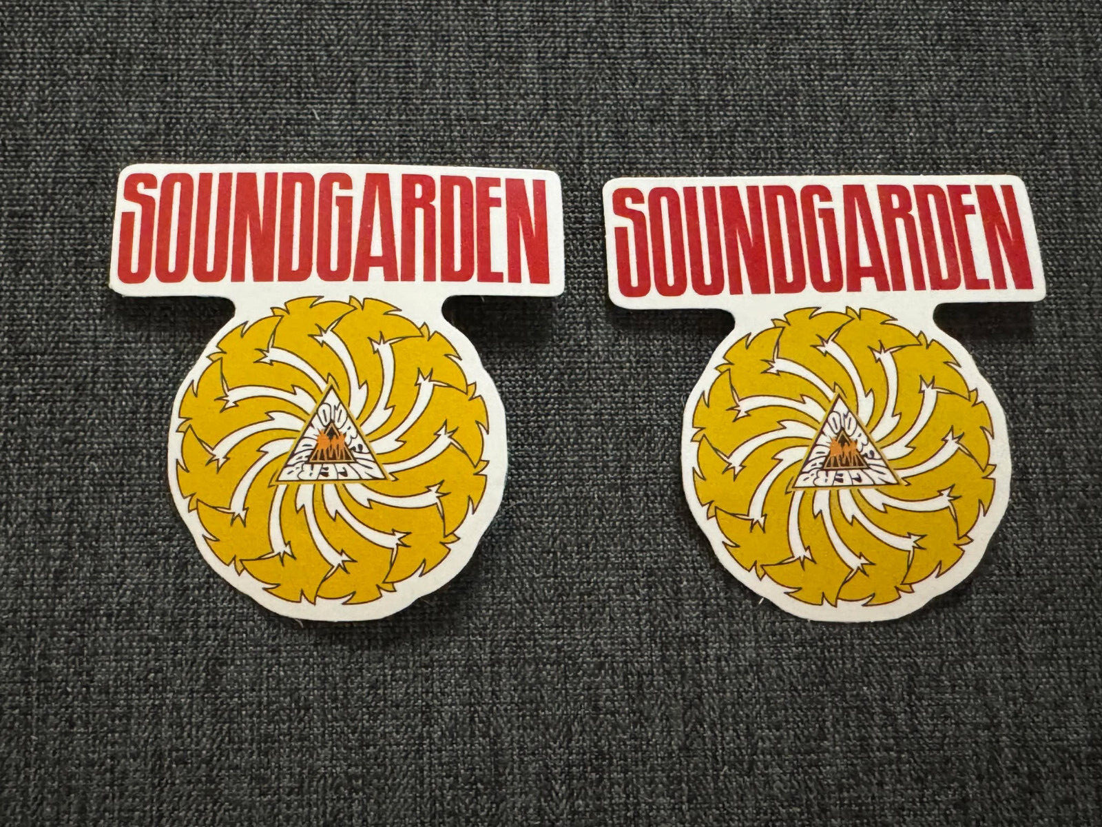 Lot of 2 SOUNDGARDEN 2 1/2 x 2 1/2&Prime; Band Logo STICKERS Gold FAST! FREE! Cornell