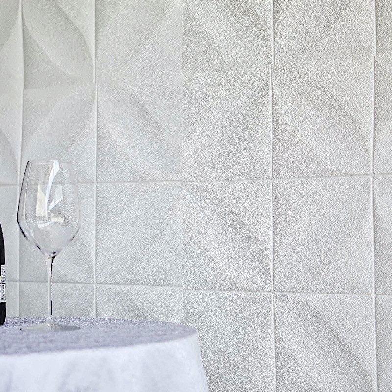 10 pcs 28&Prime; x 27.5&Prime; White 3D Self Adhesive Foam Wall Panels Backdrop Decorations