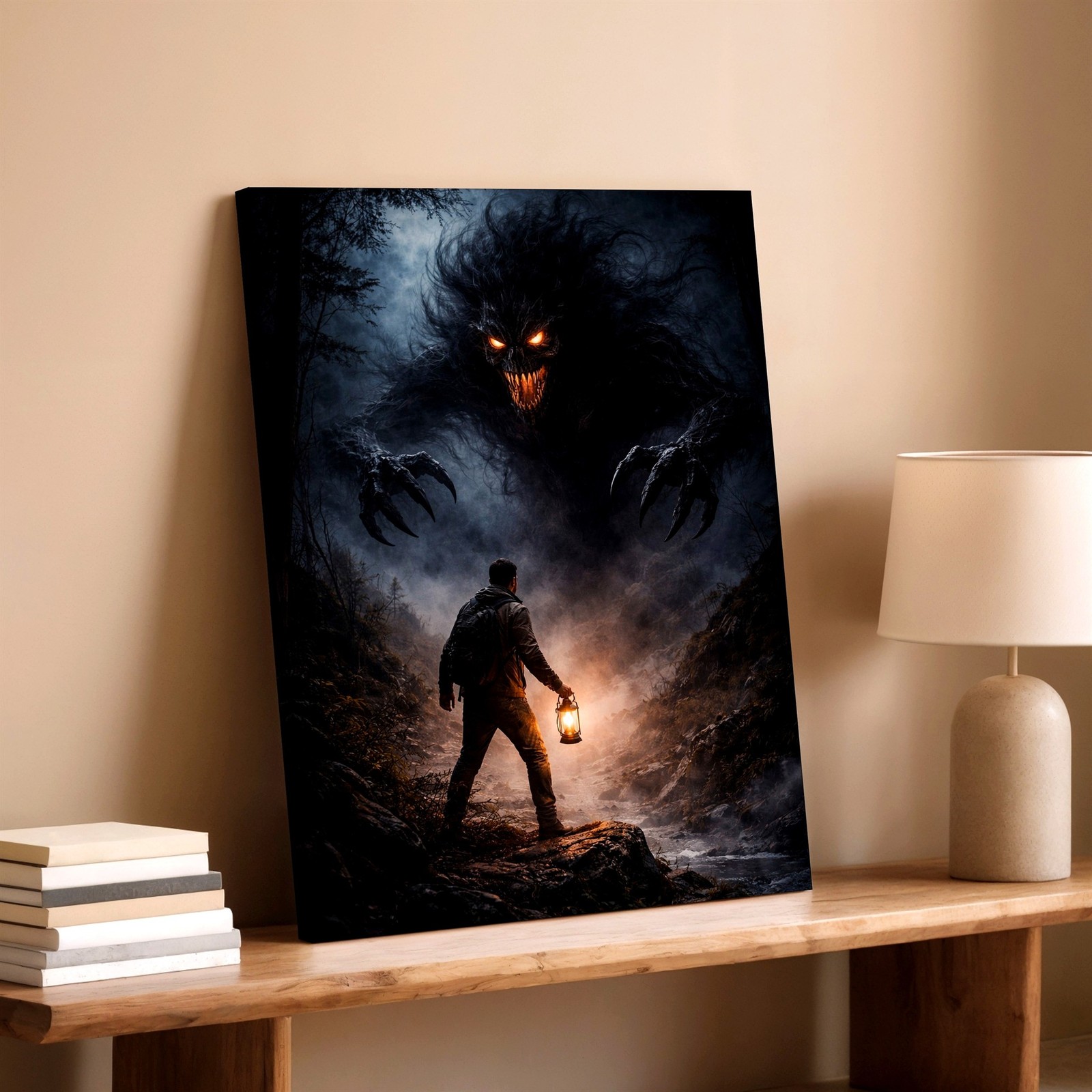 Wall Art Horror Monster Forest Lantern Dark Fantasy Gothic Poster Print Decor