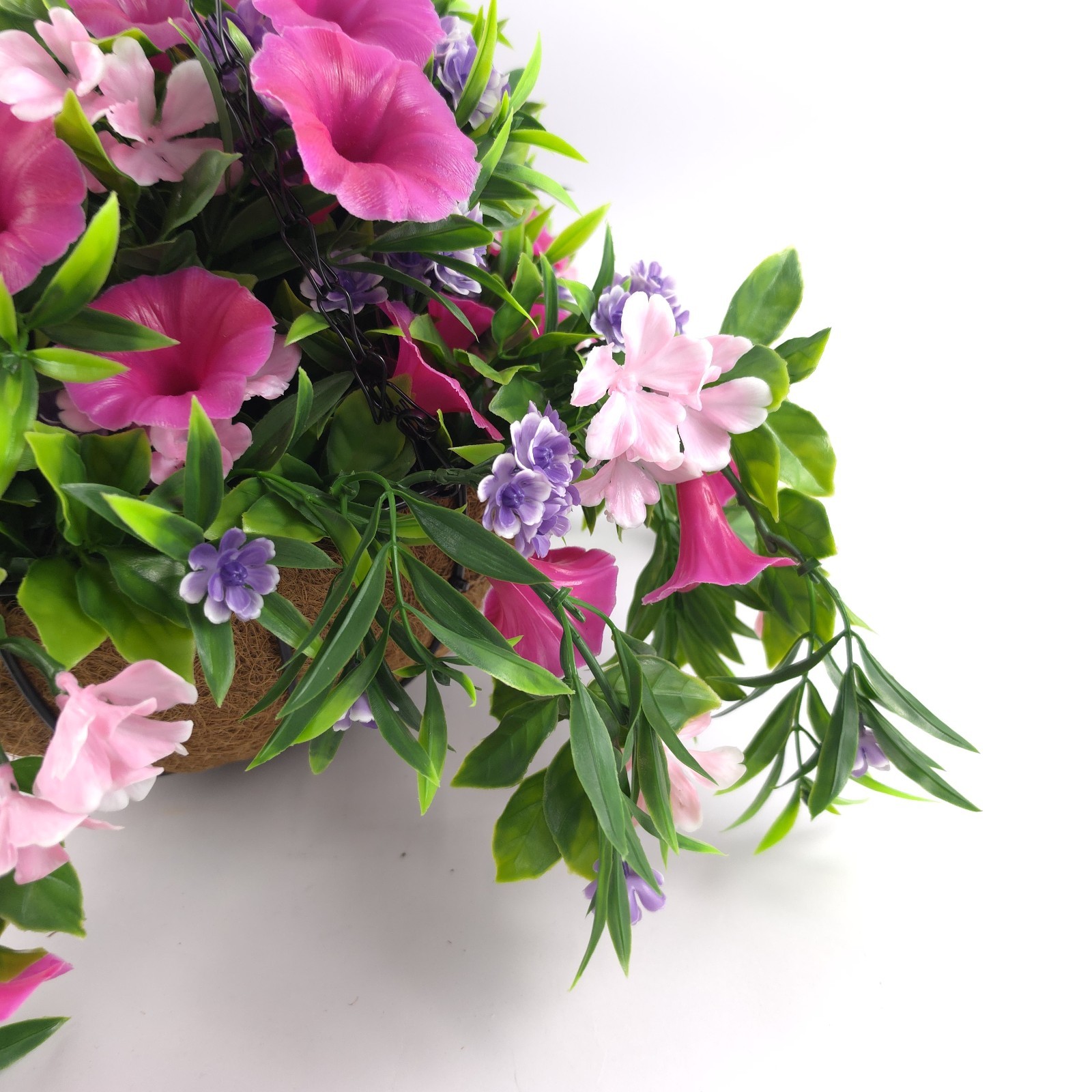 Wicker Park 18&Prime; Cascading Multicolor Petunia and Wildflower Hanging Basket