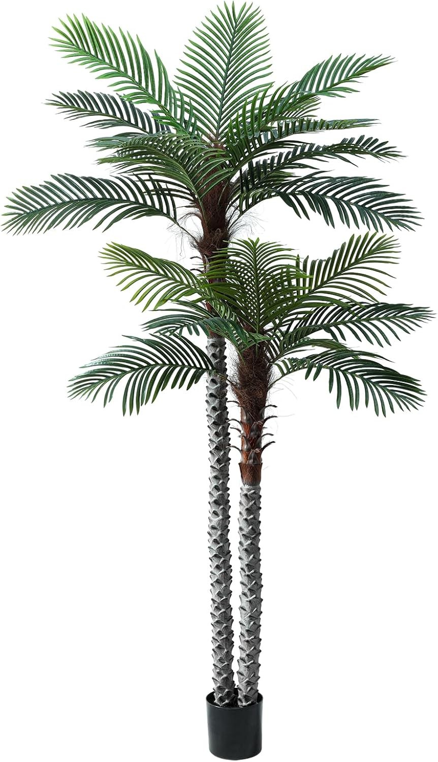 8ft Tall UV Resistant Faux Palm Tree 96in Artificial Palm Tree Indoor Outdoor