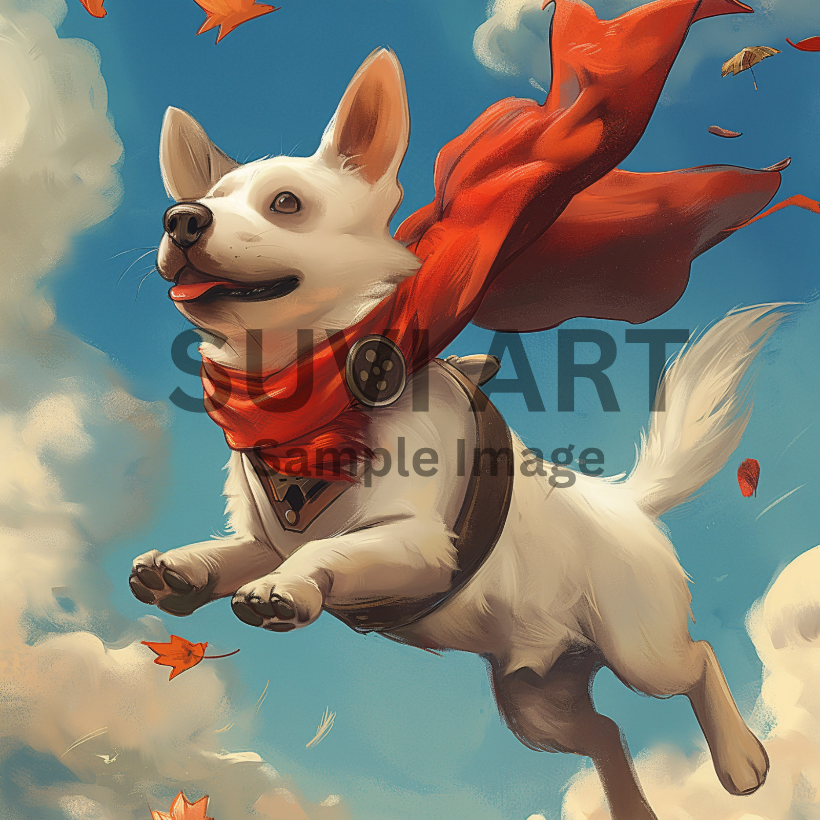 Digital Image Beautiful Flying Dog Picture Wall art for living and bed room A-27