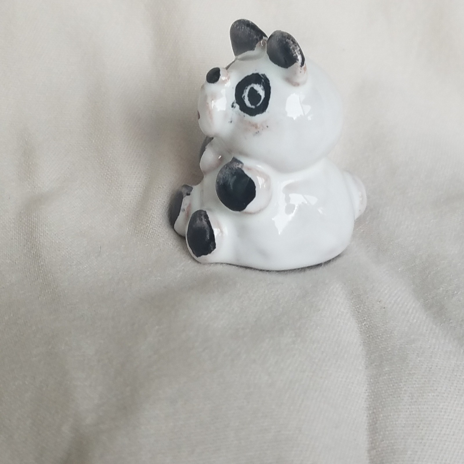 White bear Ceramic figurines Animal lover Fairy Garden Miniatures Dioramas