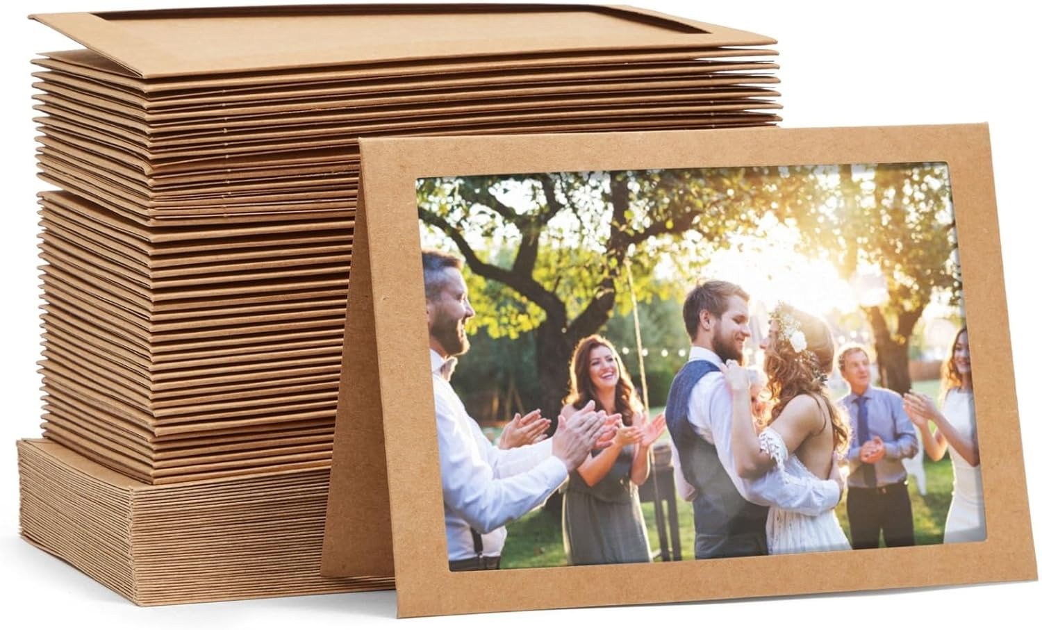 48-Pack Brown Card Stock Photo Frame Cards – 4.75 X 6.8 in Kraft Paper with Enve