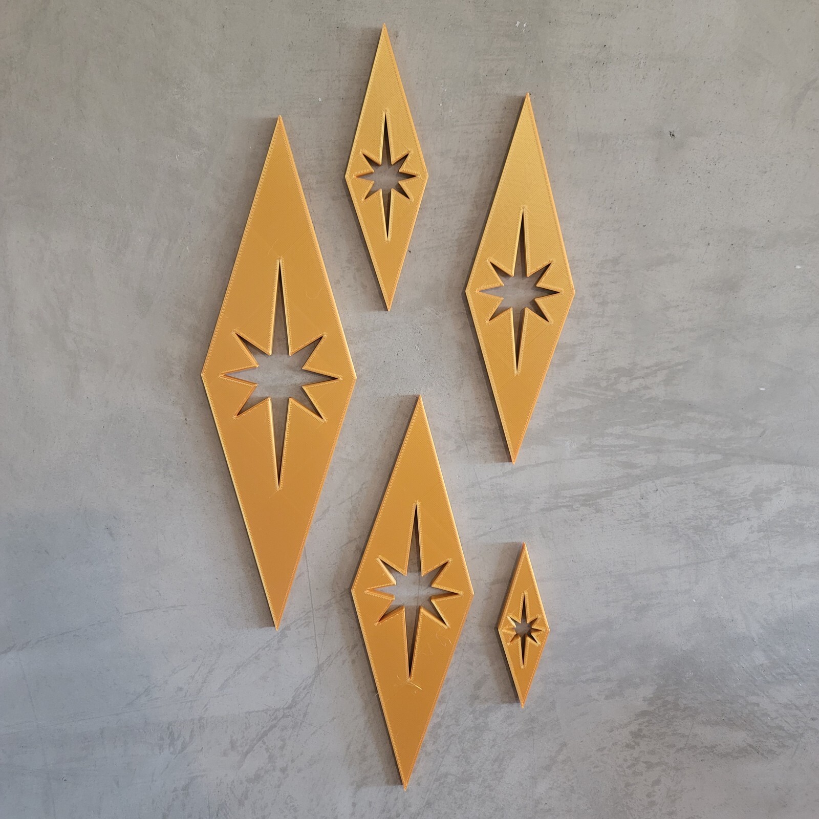 Mid Century Modern Vintage Style Diamond Starbursts 1960s 50s Office Home Office