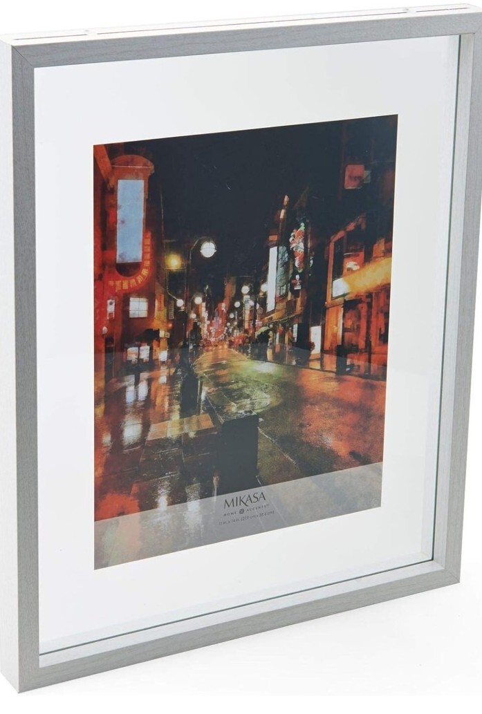 MIKASA Floating Portrait Frame 11 In X 14 In Vertical Or Horizontal White Matte