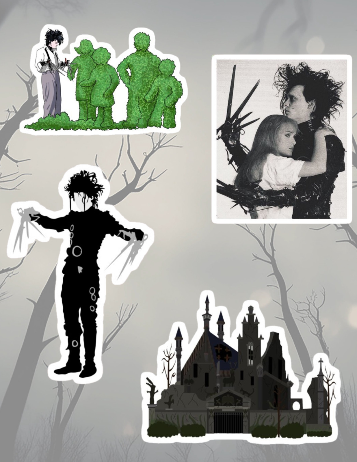 Edward Scissorhands 90&rsquo;s Movies 4pc Sticker Pack