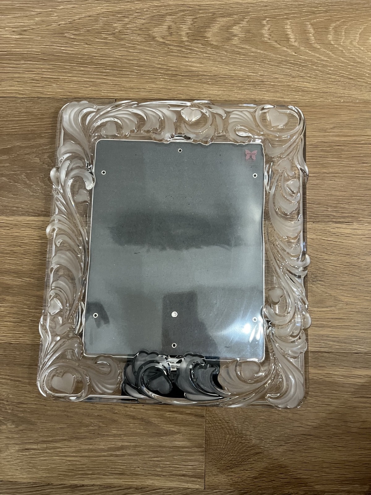 used, Marquis by Waterford, large, clear, glass, heart, picture frame.