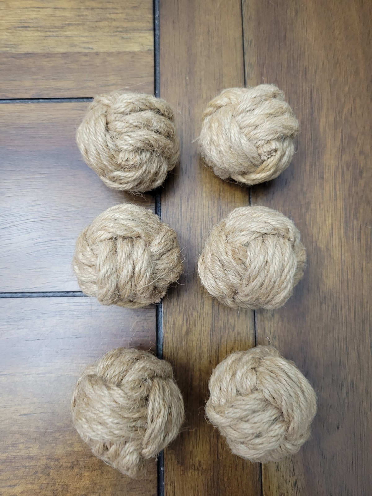 Decorative Rope Natural Fiber Filler Balls (6) Pre-owned