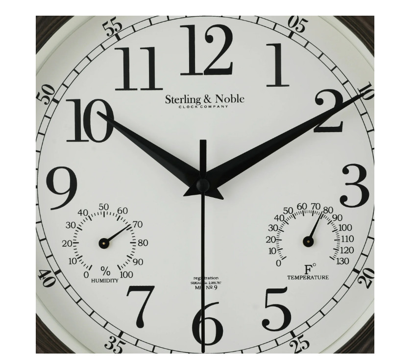 Mainstays 8.75&Prime; Indoor/Outdoor Antique Bronze Round Arabic Analog Wall Clock