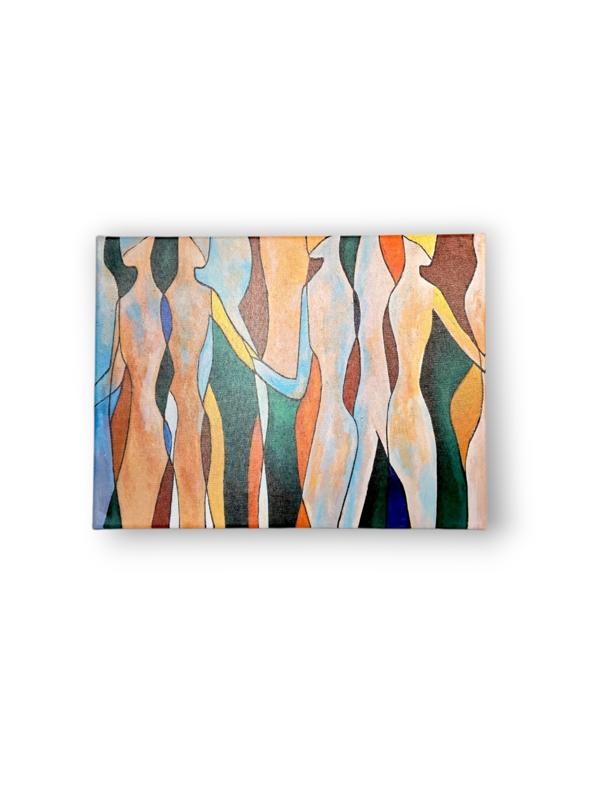 New Abstract Geometric Color Block Human Figure Wall Decor 24&Prime; x 48&Prime;