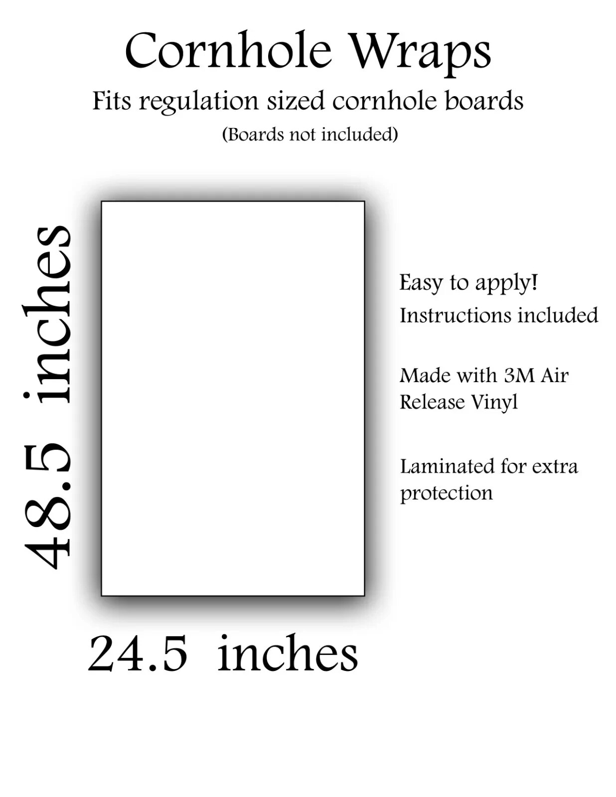 Custom Wedding Cornhole Wraps / WATERPROOF / Decals for Cornhole Boards