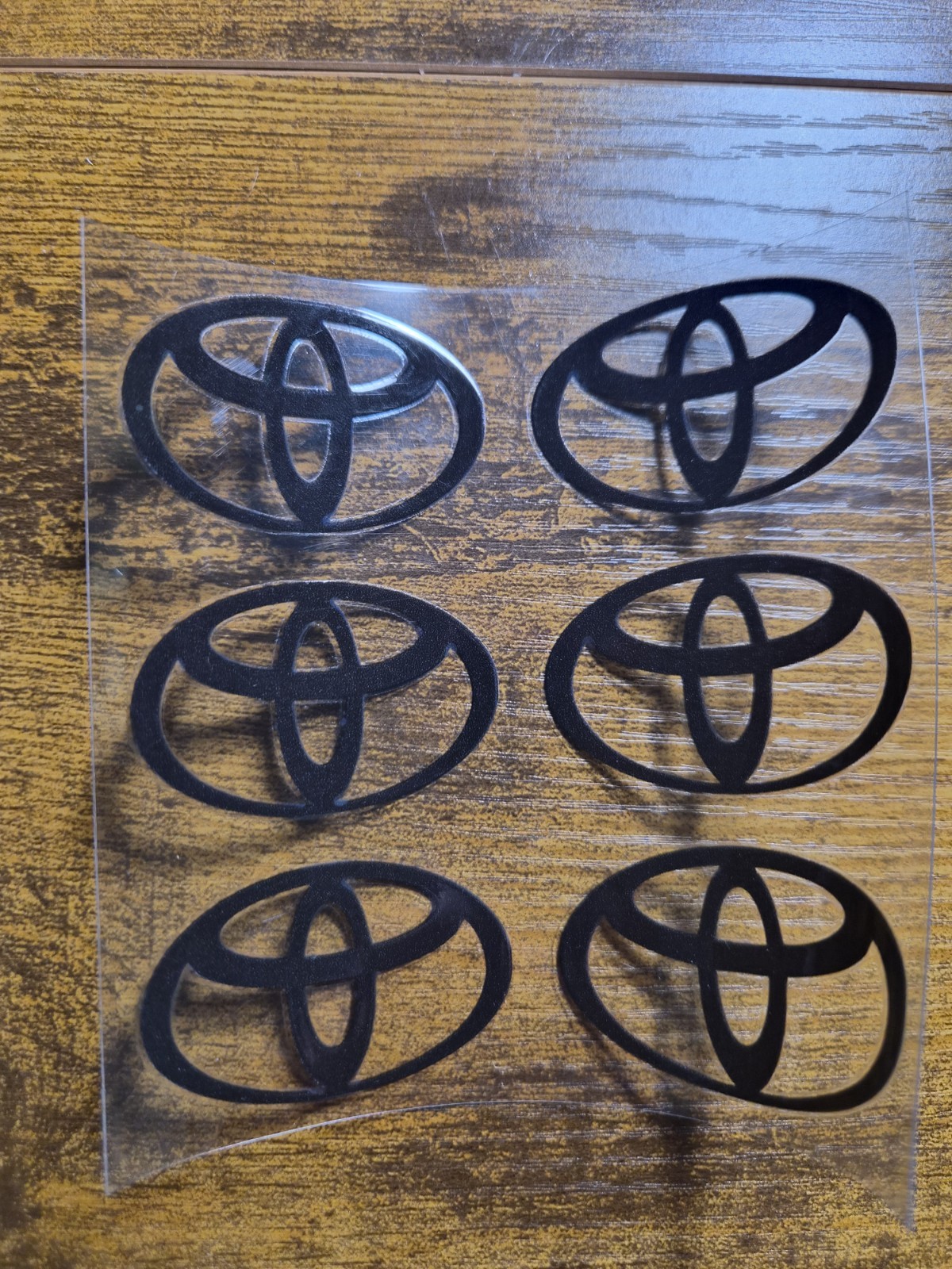 6 pc. T LOGO 2&Prime; BLACK UV DTF Decal Sticker waterproof USA NOT VINYL