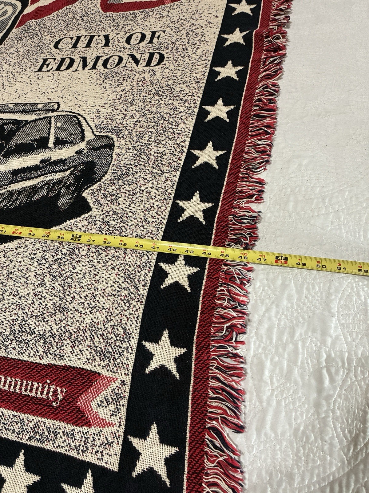City Of Edmond Police Throw/ Tapestry To Protect And To Serve 70in X 47in