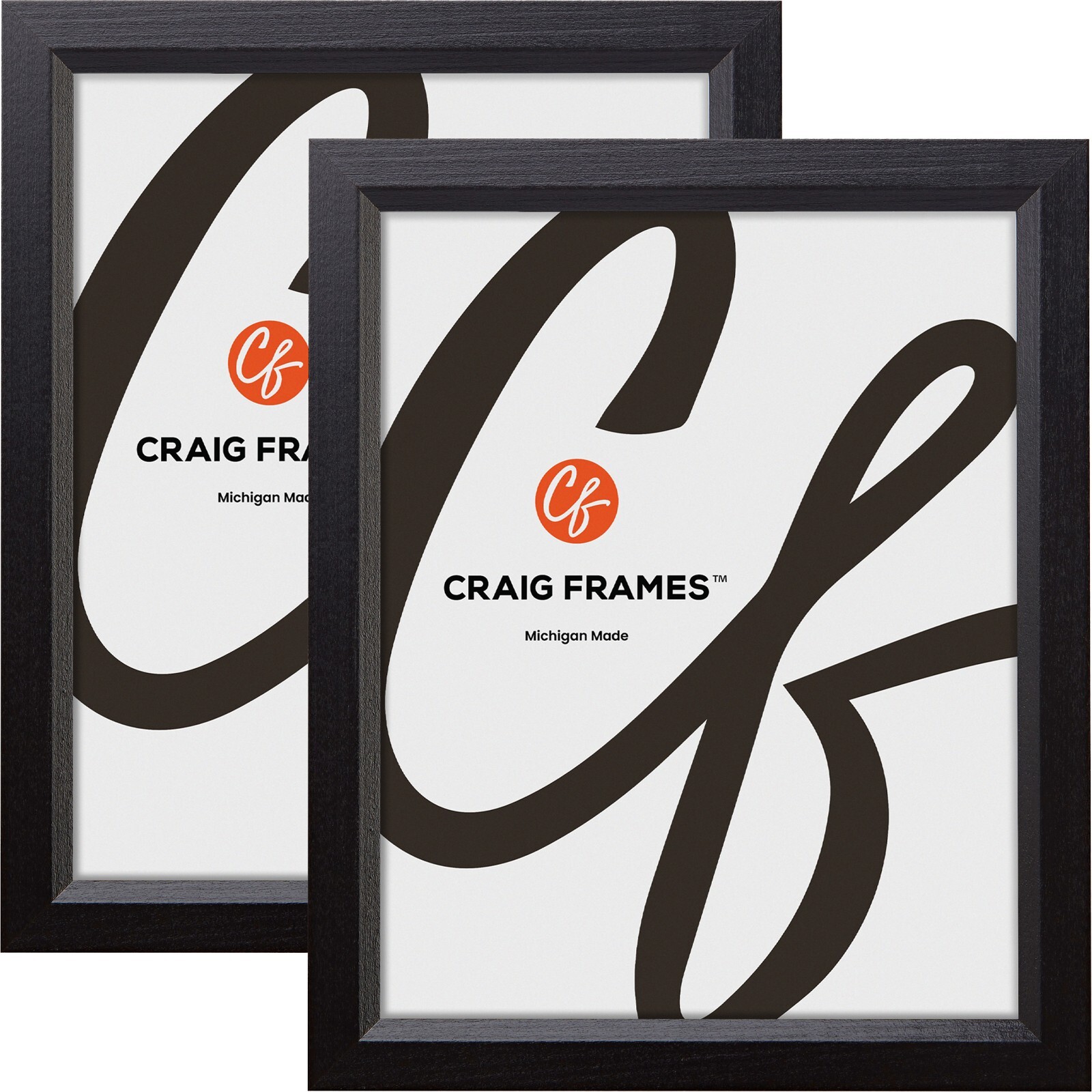 Economy Black, Simple Hardwood Picture Frame, Set of 2 Frames