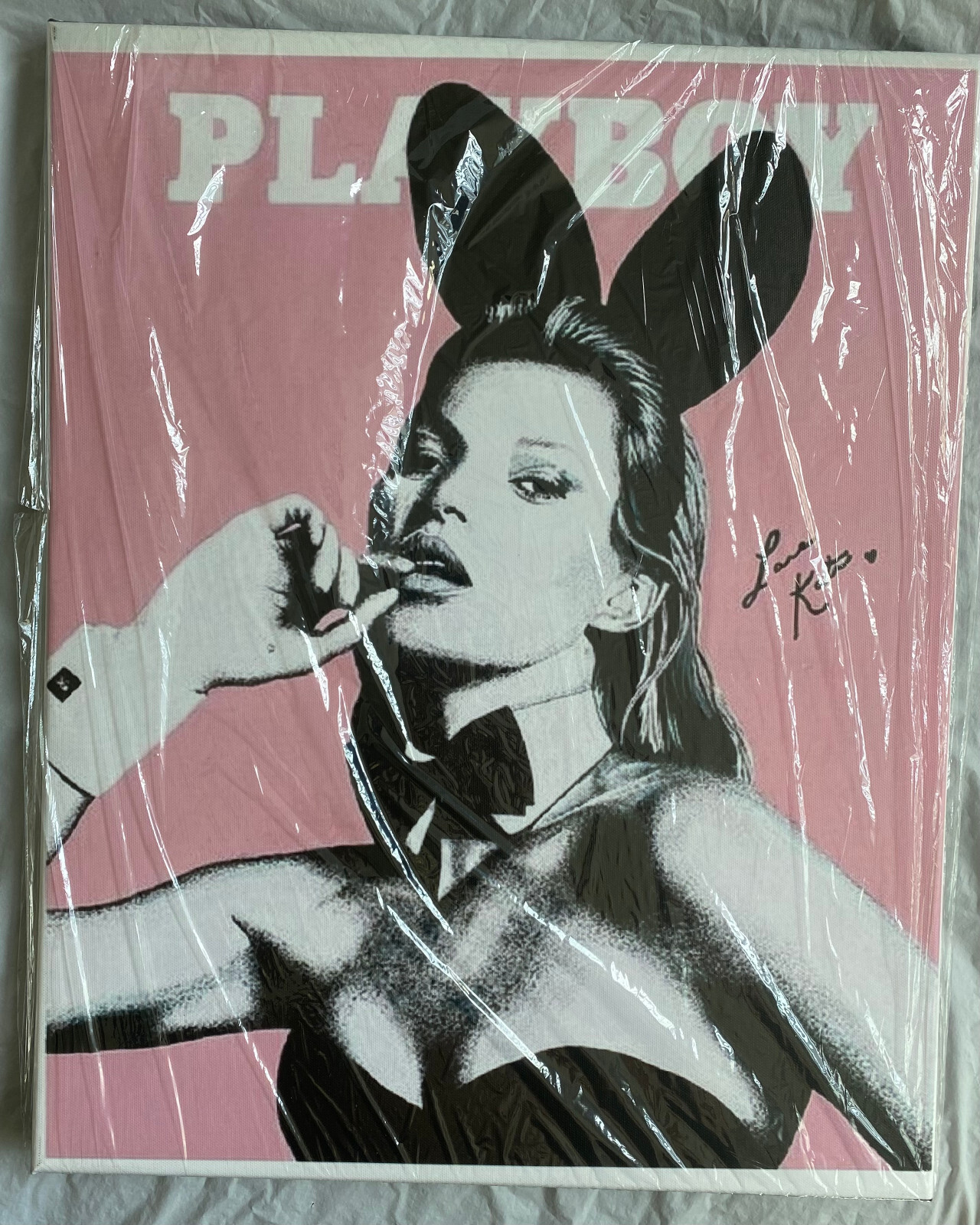 Model Kate Moss PlayboyBunny 16X20 Custom Canvas Art (See description)