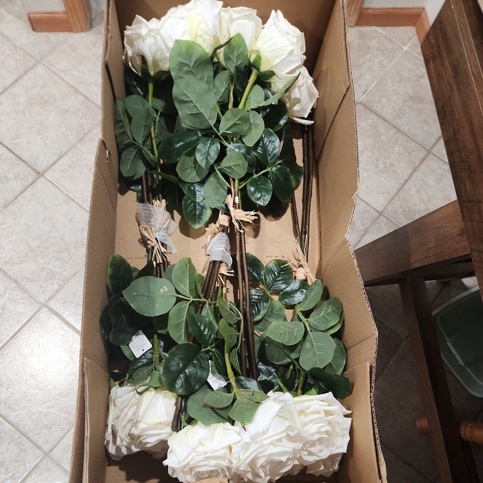 Roses White Real Touch Artificial Flowers with Stems Raz Imports 18 in total