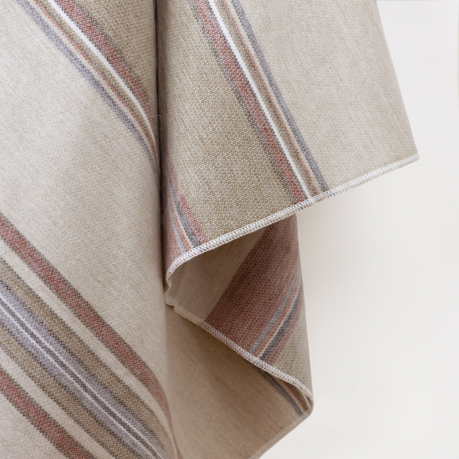 SOFT & WARM STRIPED ALPACA LLAMA WOOL BLANKET QUEEN BED SOFA EARTH TONES