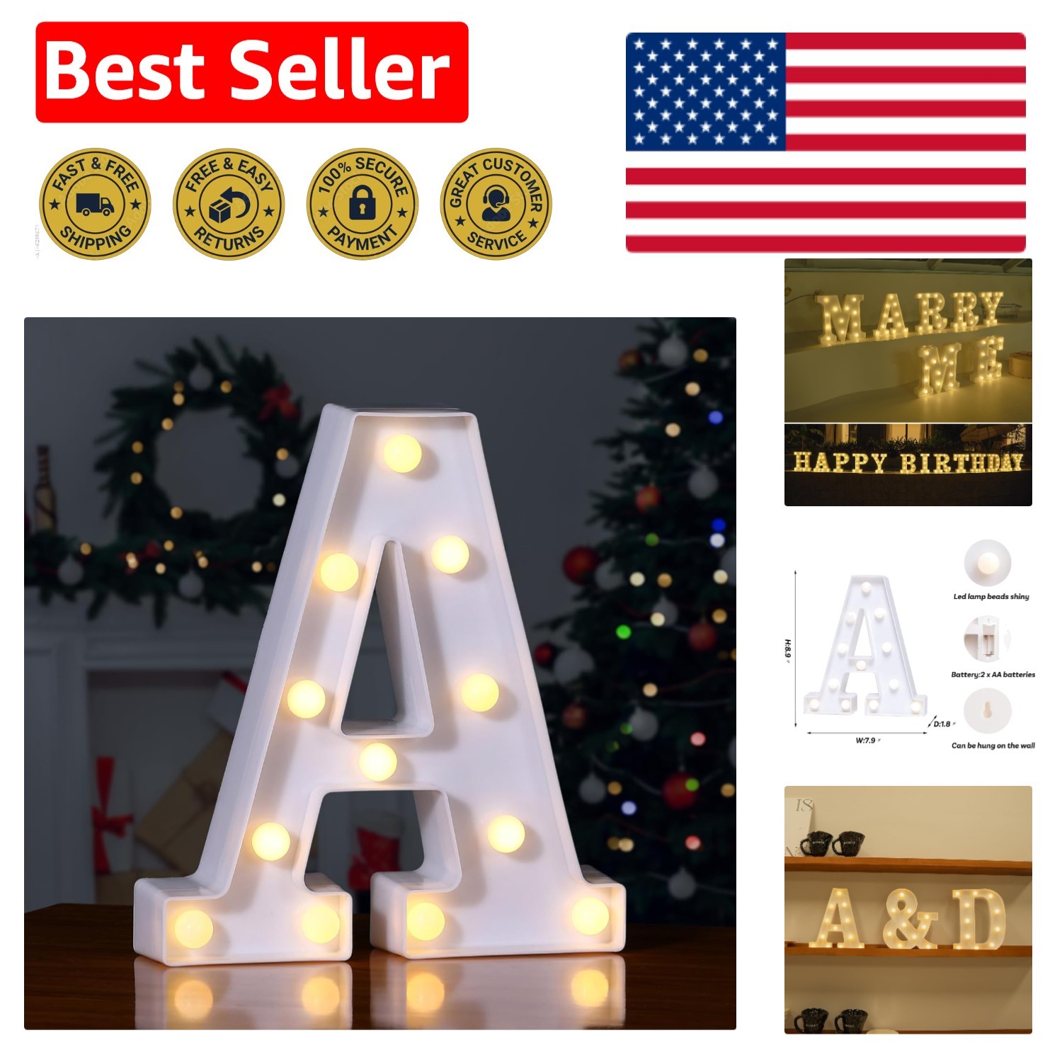 Remote Control Light Up Letters – Elegant Night Light for Celebrations & Parties