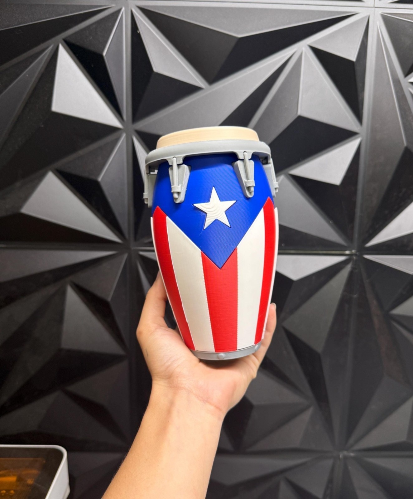 3D Printed Flag PUERTO RICO, CUBA ,DR REP Conga Can Holder/Koozie 12 OZ