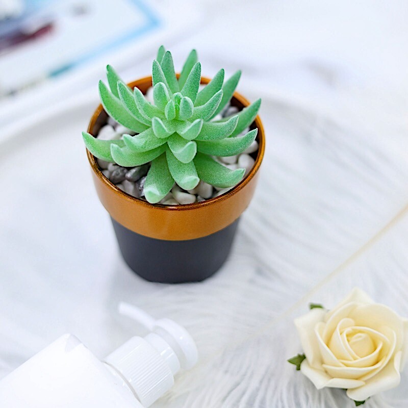 9 pcs 3-Inch Metallic Round PLASTIC FLOWER PLANT POTS Wedding Party Supplies