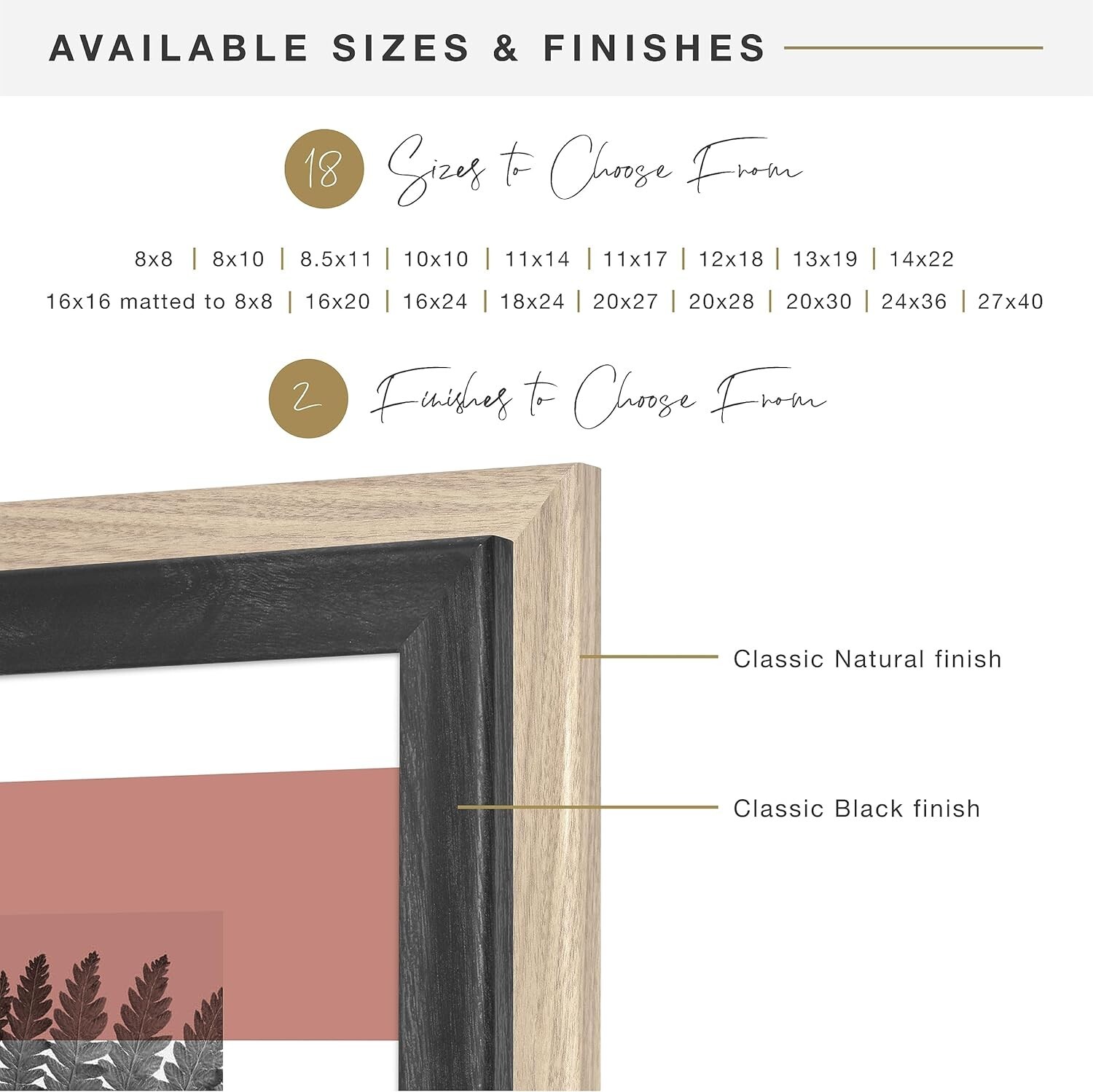 Elegant Black Woodgrain 8.5×11 Picture Frame for Vertical or Horizontal Display