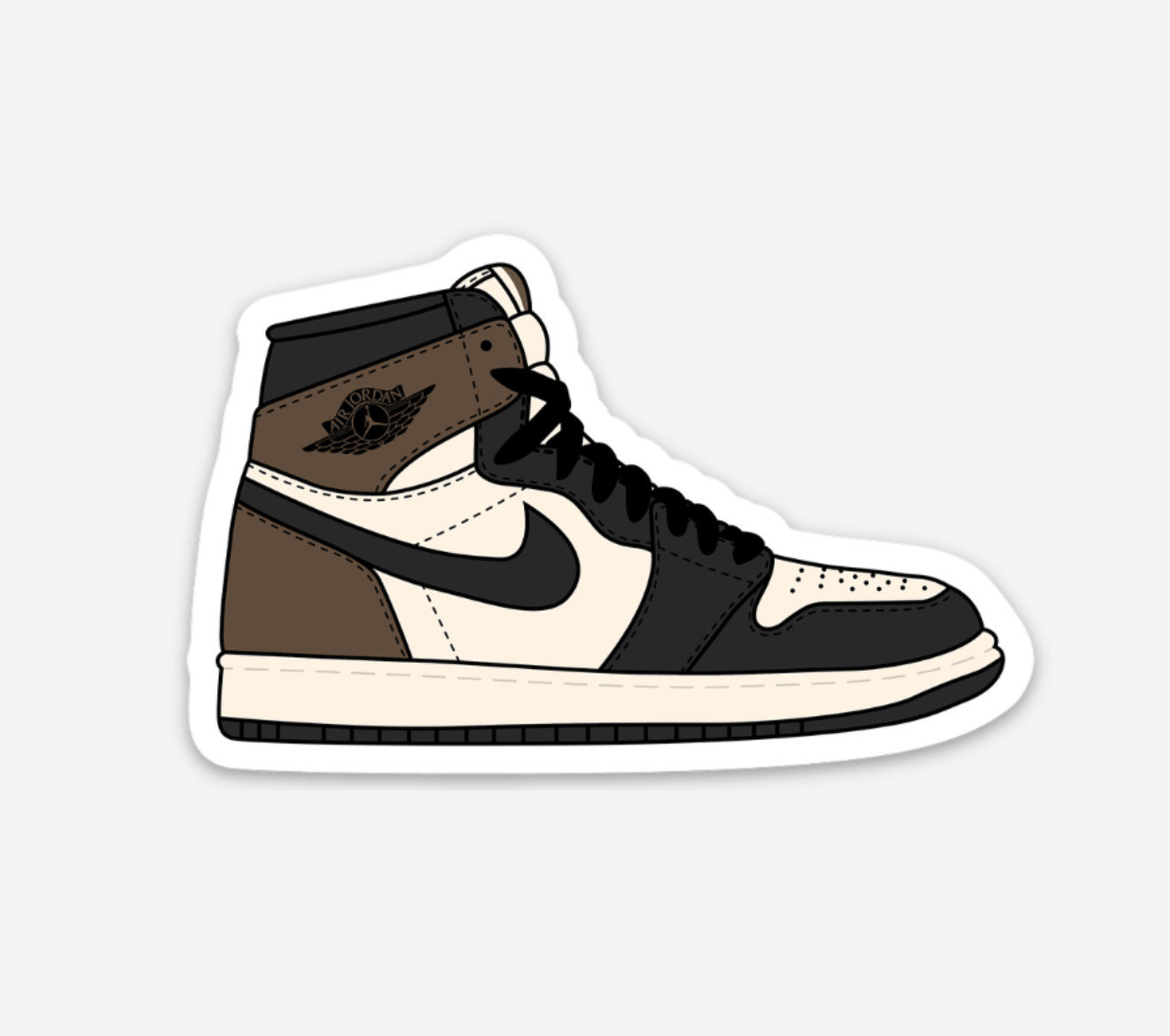 3&Prime; Jordan 1 Sticker Sneakers Nike Decal Matte Finish Chicago Bred Mocha Royal
