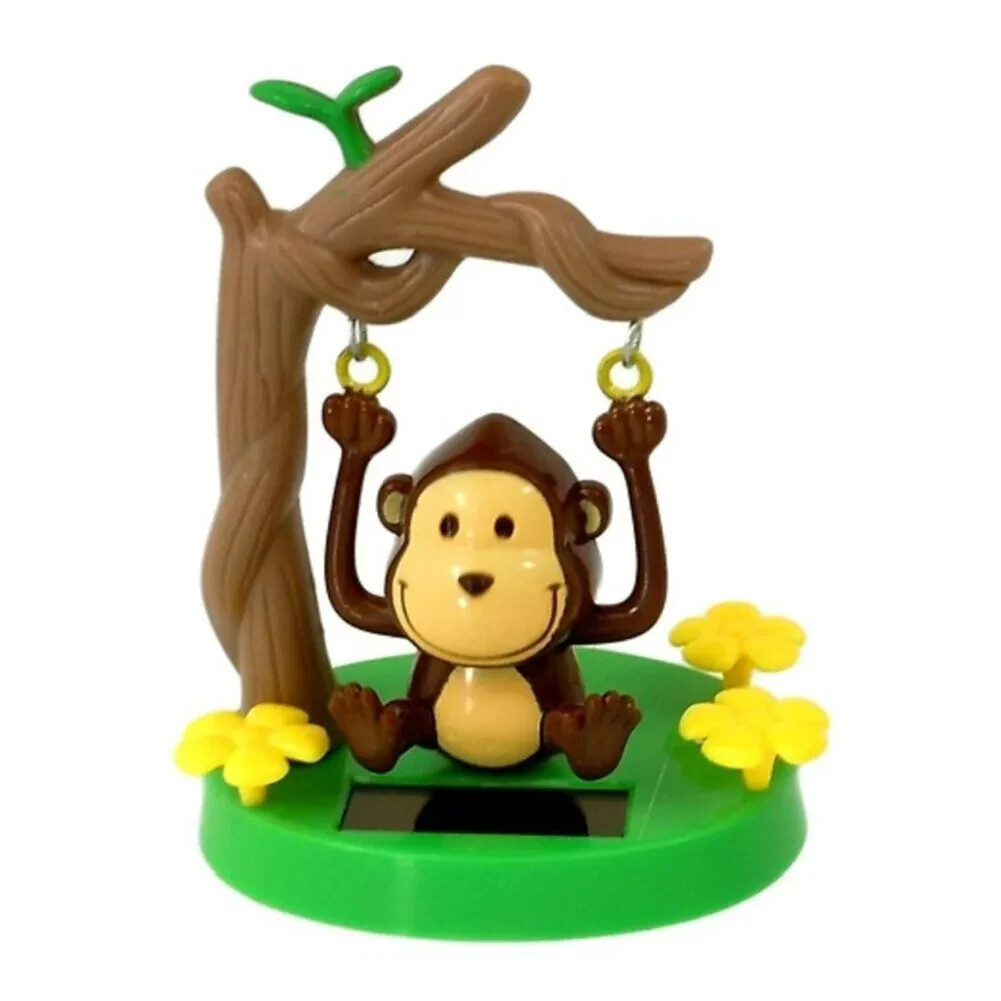 Car Solar Power Monkey Ornament Swinging Animated Bobble Dancer Toy Car Decor