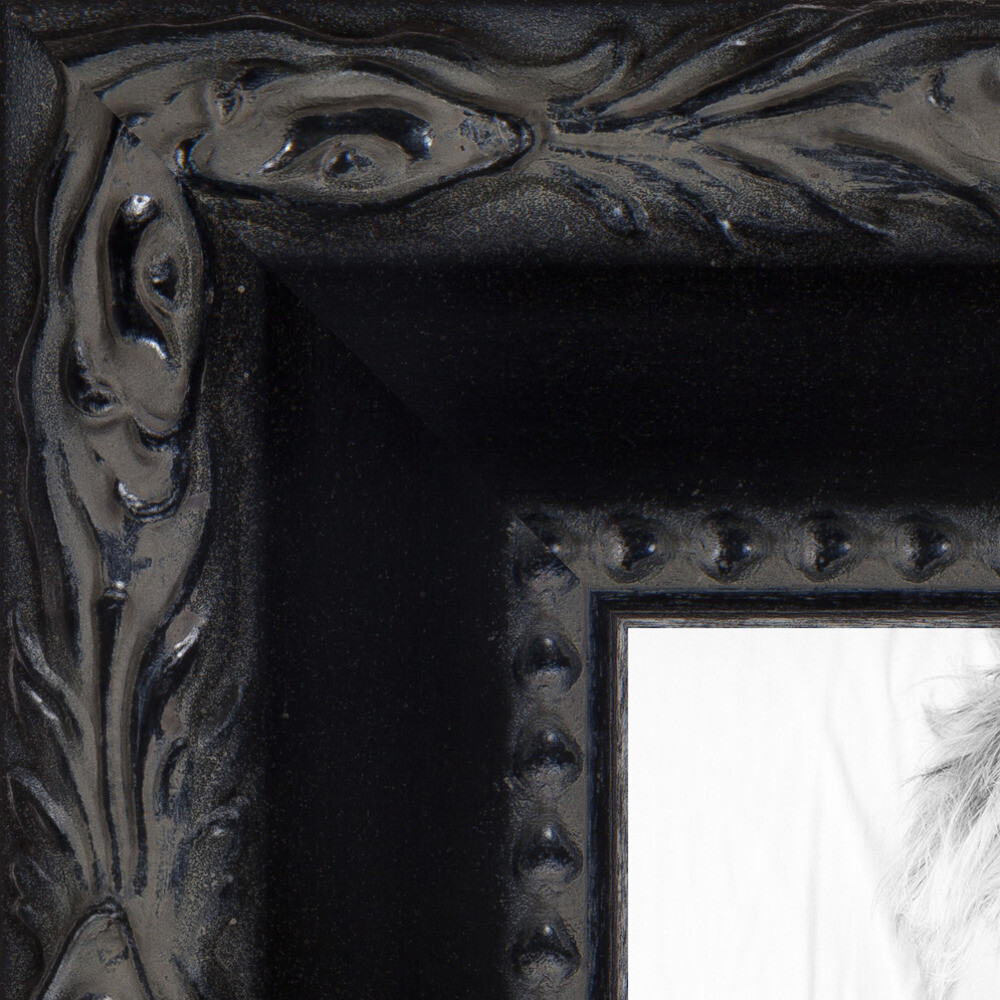 ArtToFrames Custom Picture Poster Frame Black Engraved 1.5&Prime; Wide Wood