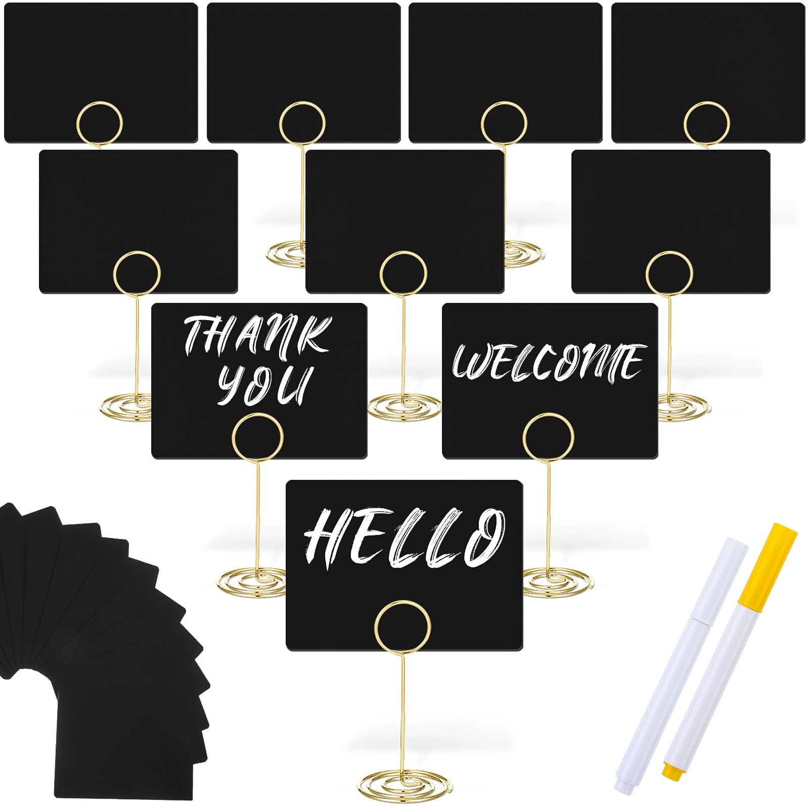 12 Pcs Mini Chalkboard Signs, 4&Prime;x3&Prime; Small Chalkboard Label with Metal Stand 2…