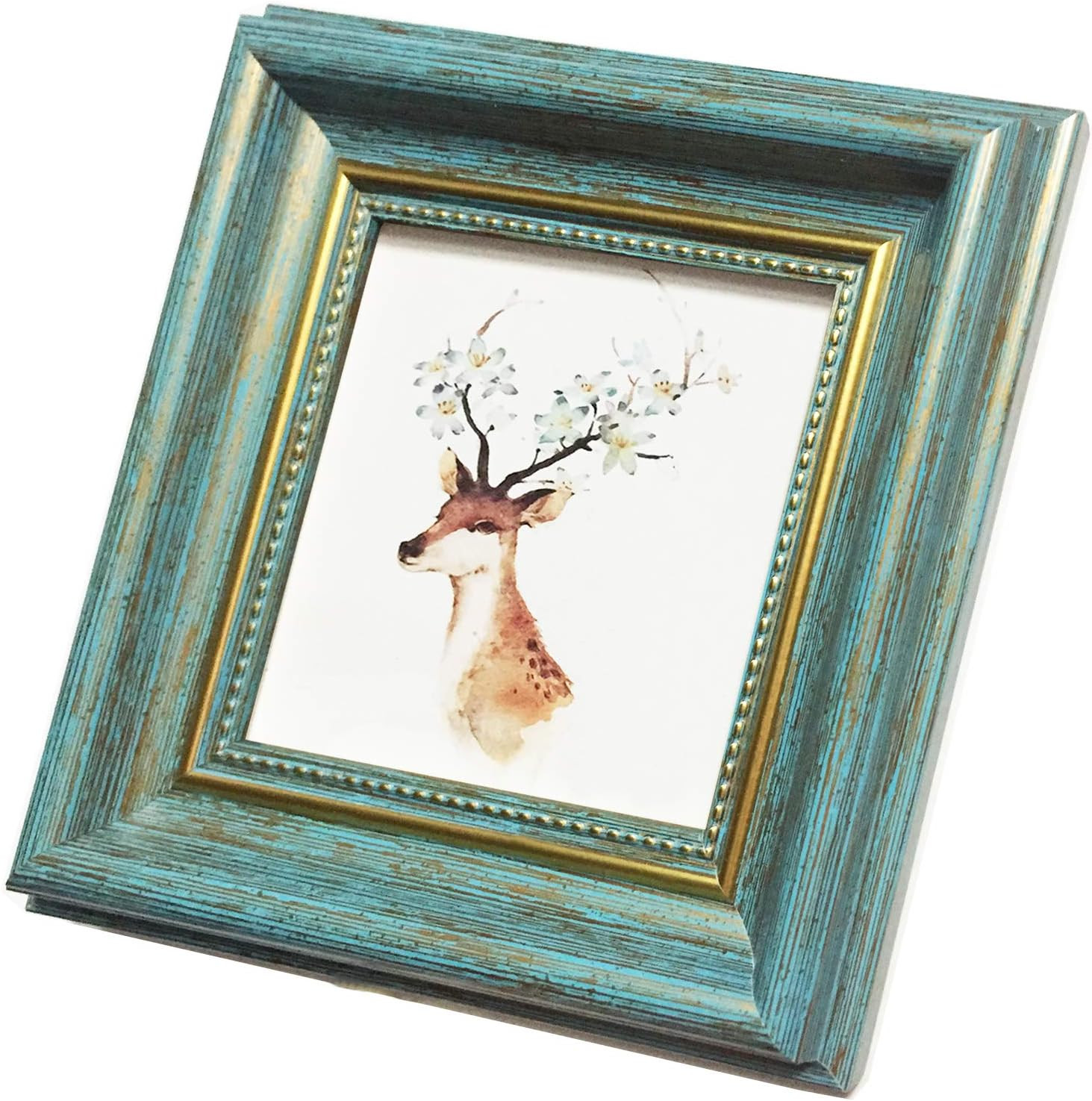 4X4 Photo Frame Blue Picture Frame Desktop Display Mount on the Wall.Plexiglass